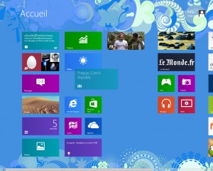 L'écran d'accueil de Windows 8