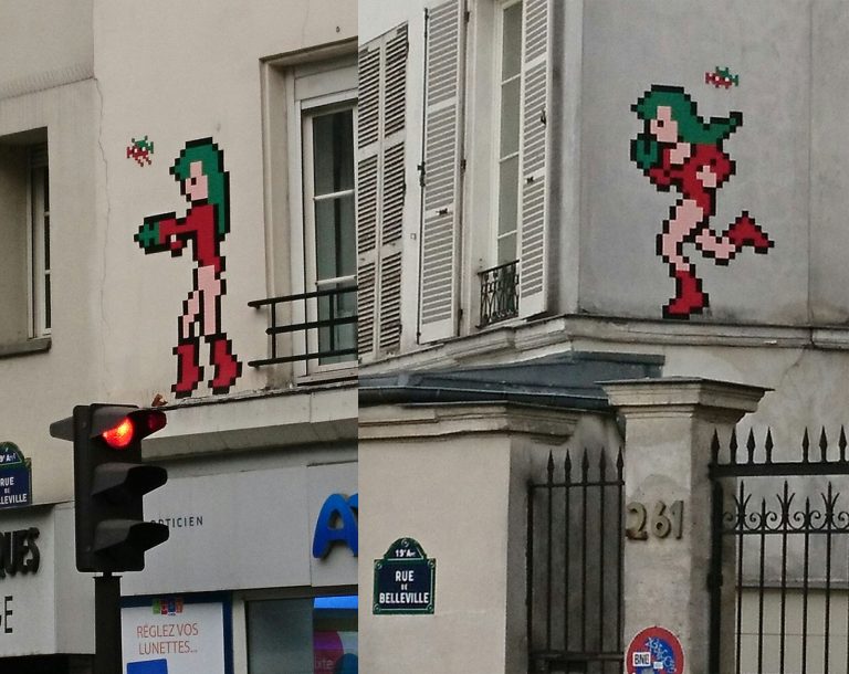 Samus encadre la rue de Belleville, à Paris