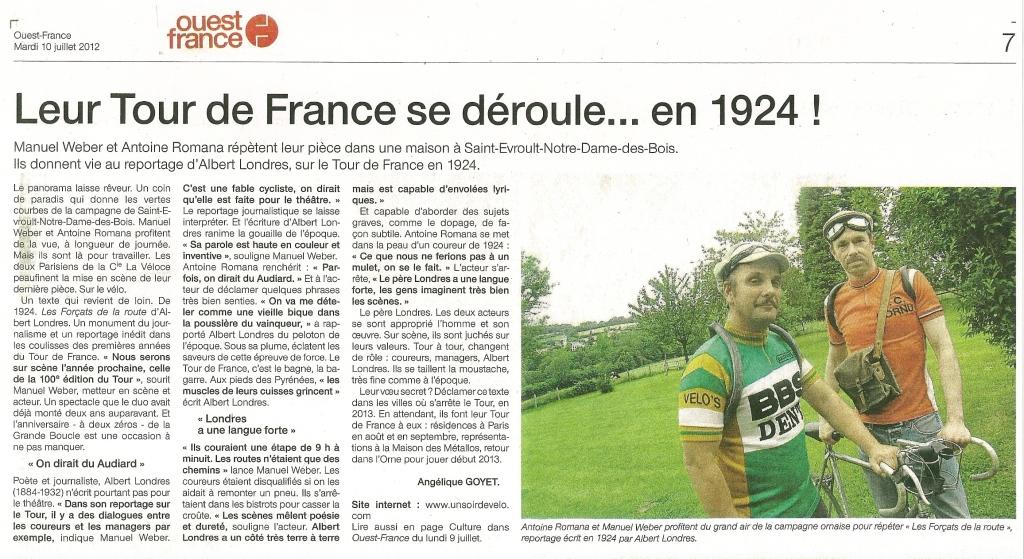 Ouest France - Normandie - Les Forçats de la route - 10 juillet 2012