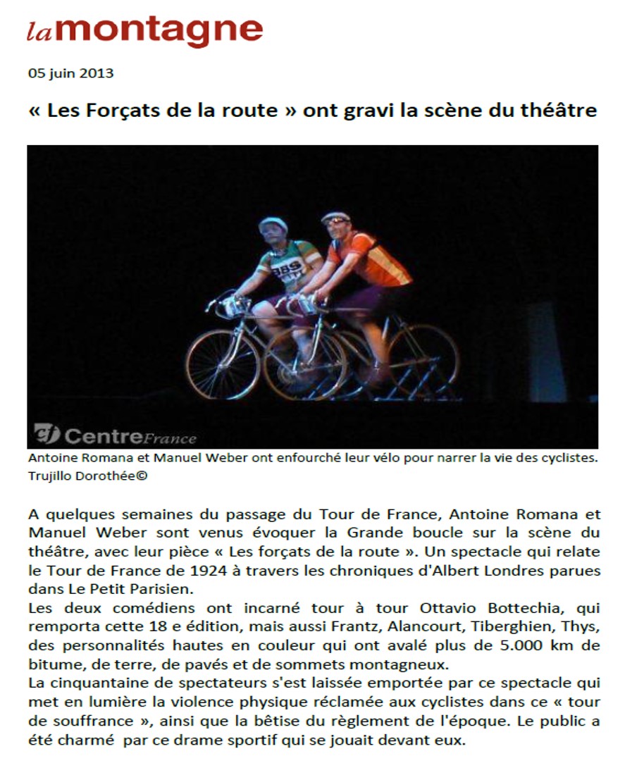 La Montagne - Les Forçats de la route - 6 juin 2013